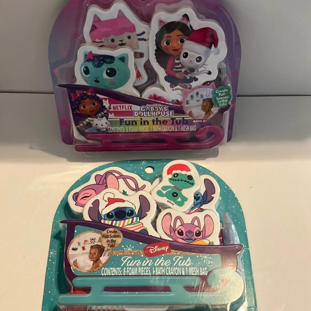 Fun in the Tub Disney Stitch and‎ Gabby’s Dollhouse Set